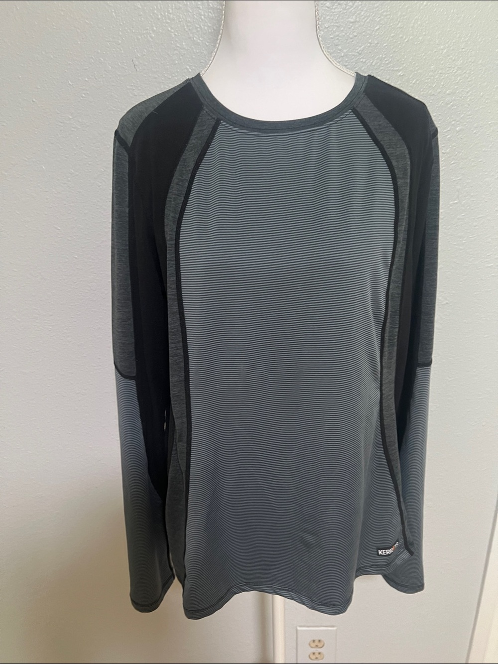 Kerrits Striped Black and Gray Performance Top